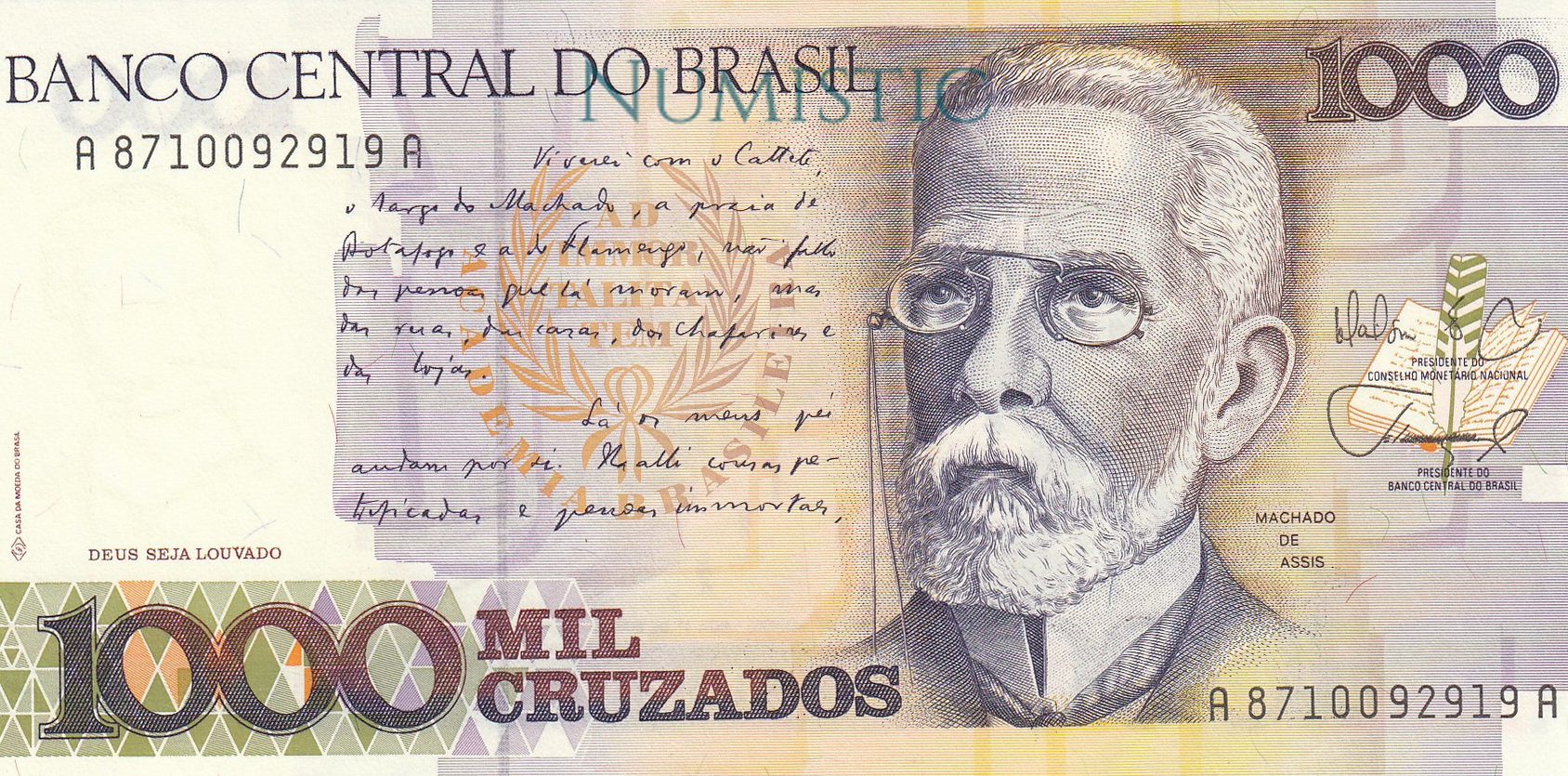 1.000 Cruzados — obverse