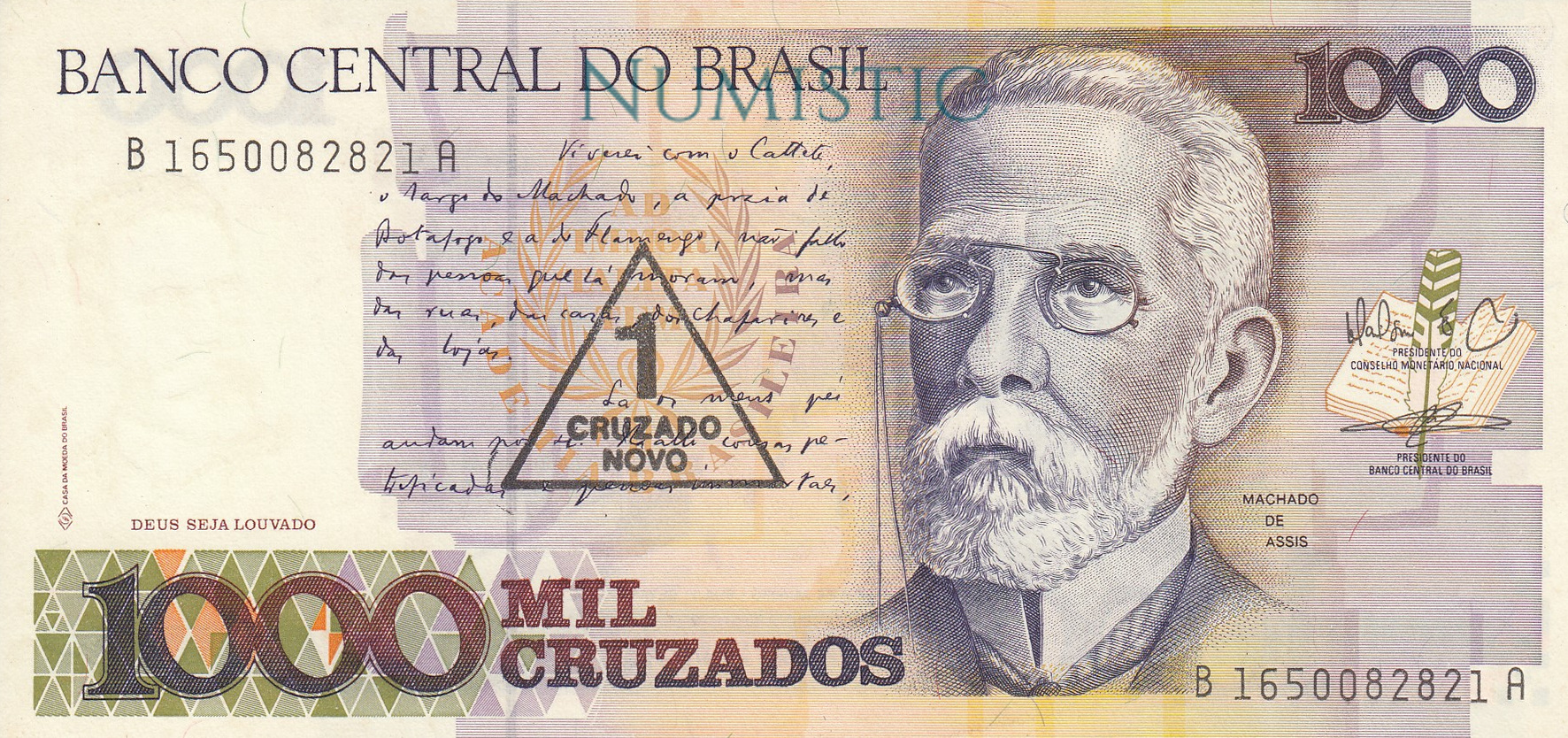1 Cruzado Novo — obverse