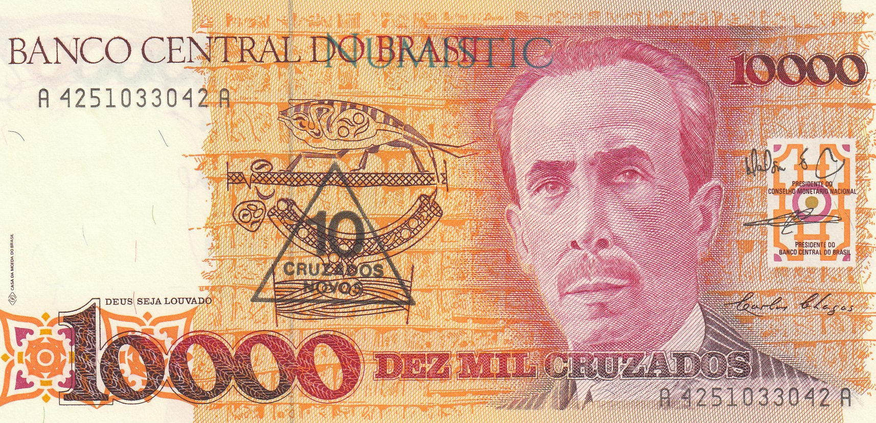 10 Cruzados Novos — obverse