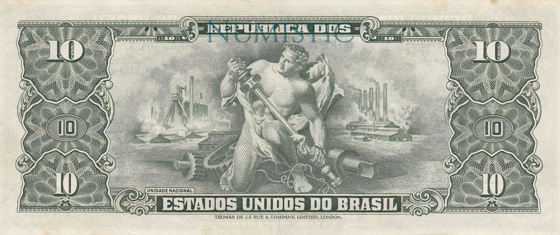 10 Cruzeiros - 2ª Estampa — reverse