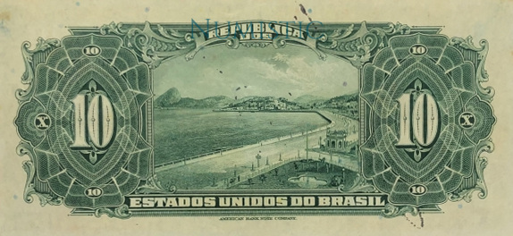 10 Cruzeiros - Carimbo Rosácea — reverse