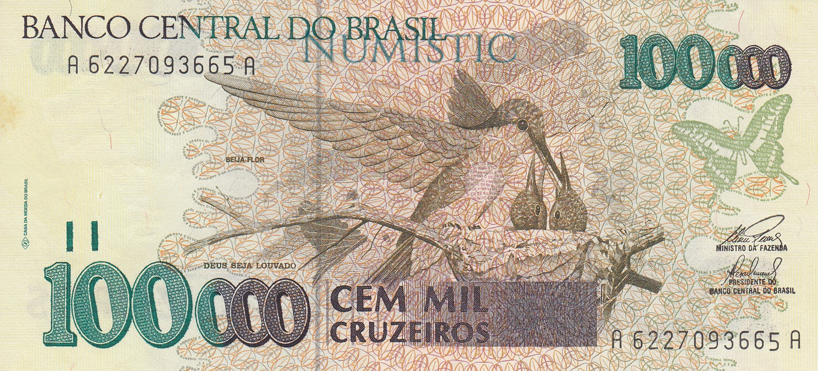 100.000 Cruzeiros — obverse