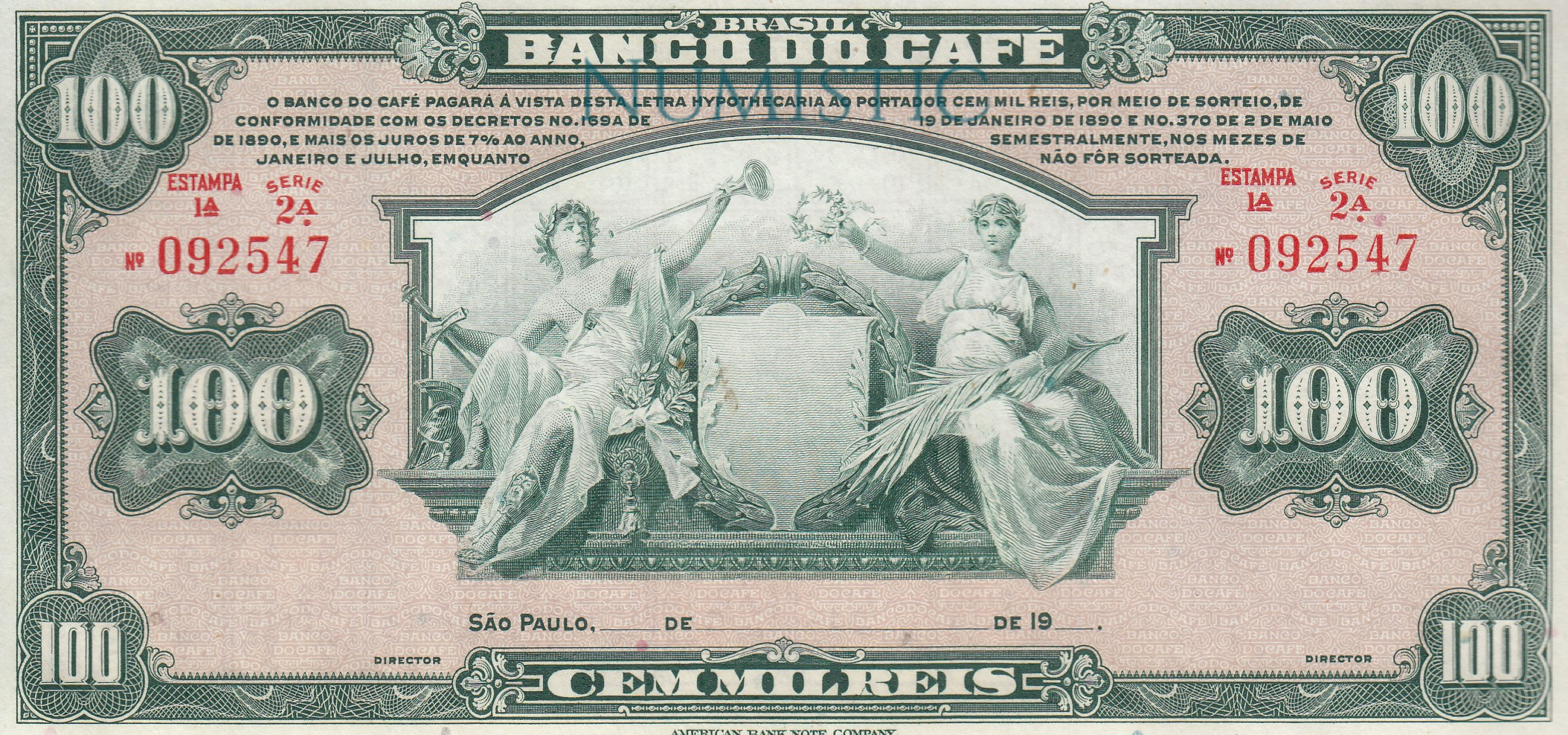 100.000 Réis - Banco do Café — obverse
