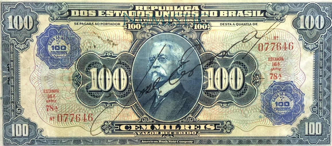 100 Cruzeiros - Carimbo Rosácea — obverse