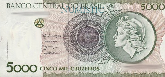 5.000 Cruzeiros — obverse