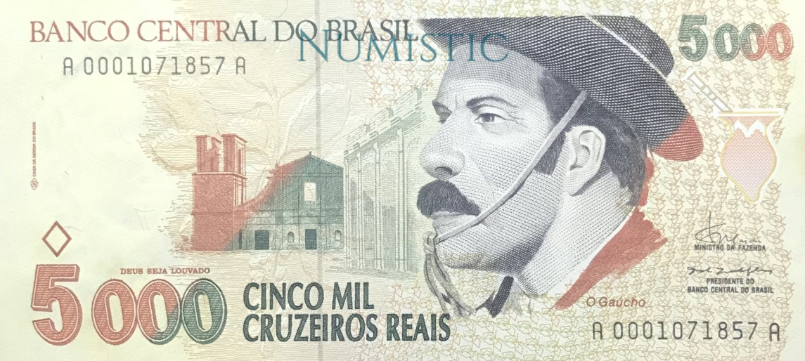 5.000 Cruzeiros Reais — obverse