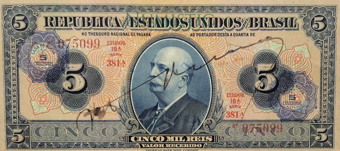 5 Cruzeiros - Carimbo Rosácea — obverse