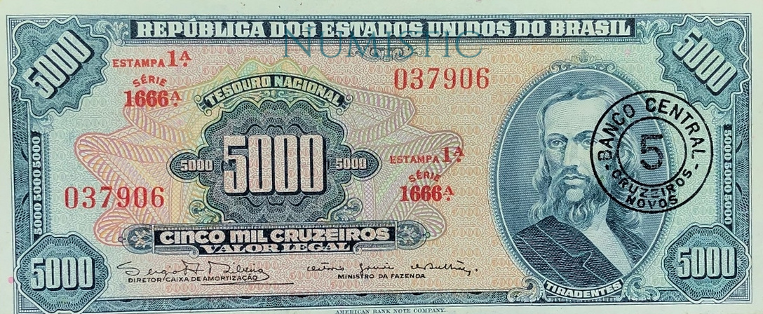 5 Cruzeiros Novos — obverse