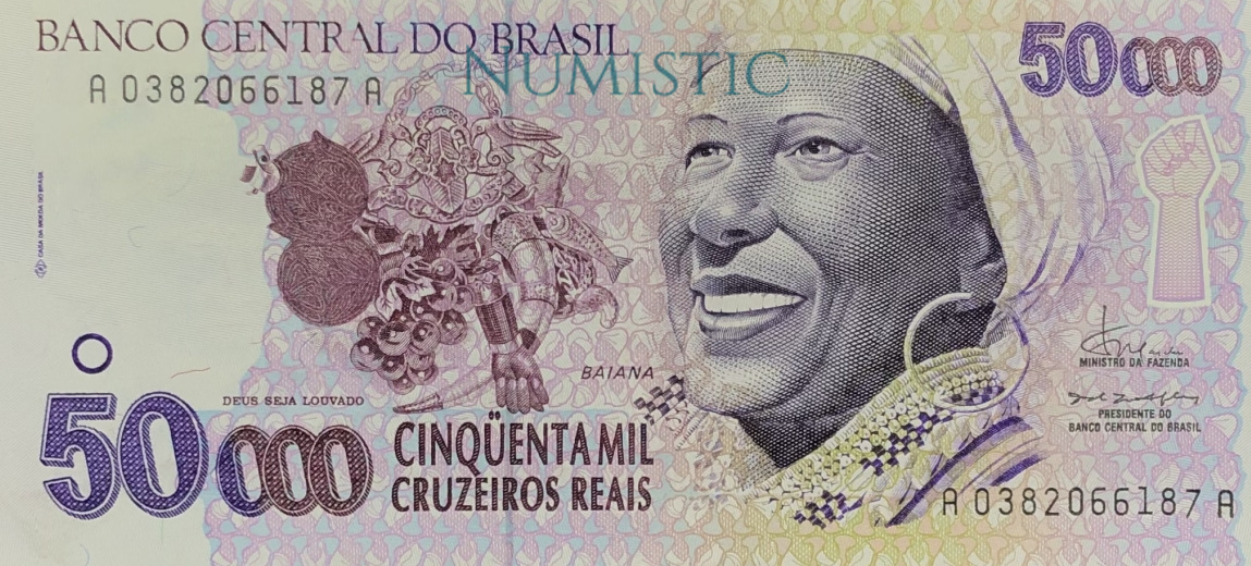 50.000 Cruzeiros Reais — obverse