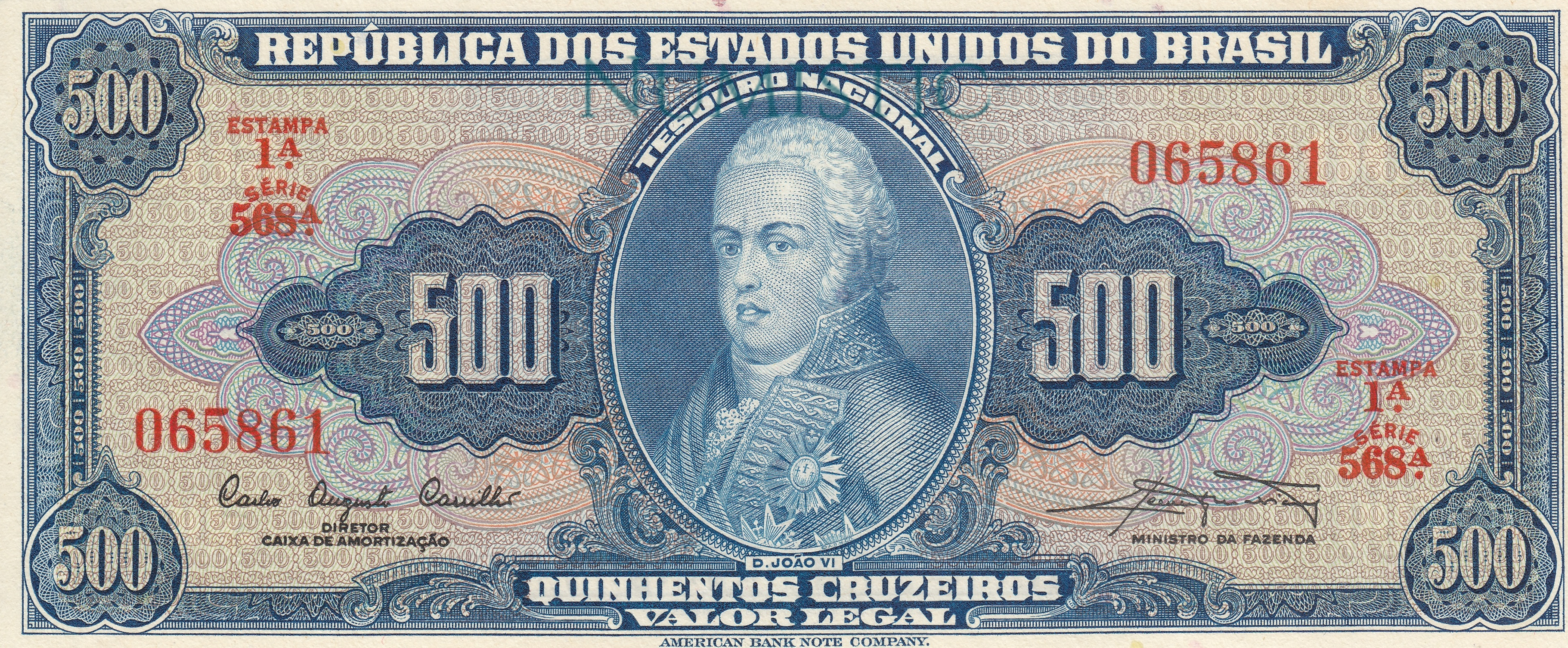 500 Cruzeiros - 1ª Estampa — obverse