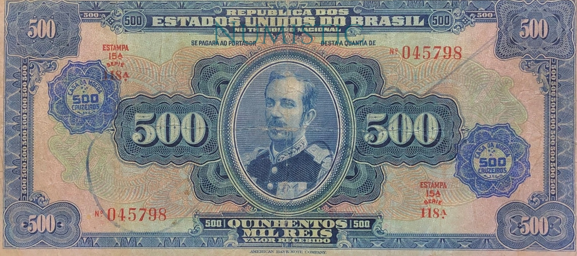 500 Cruzeiros - Carimbo Rosácea — obverse