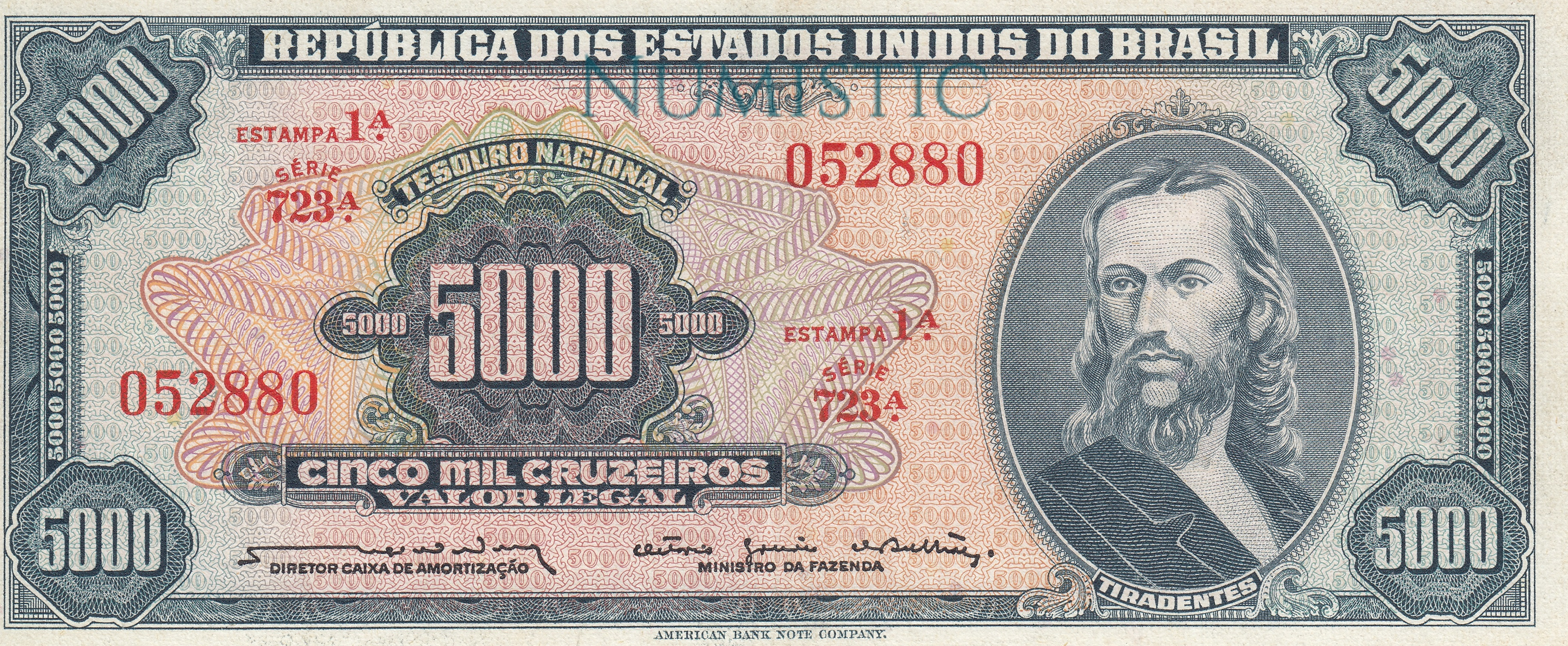 5000 Cruzeiros - 1ª Estampa — obverse