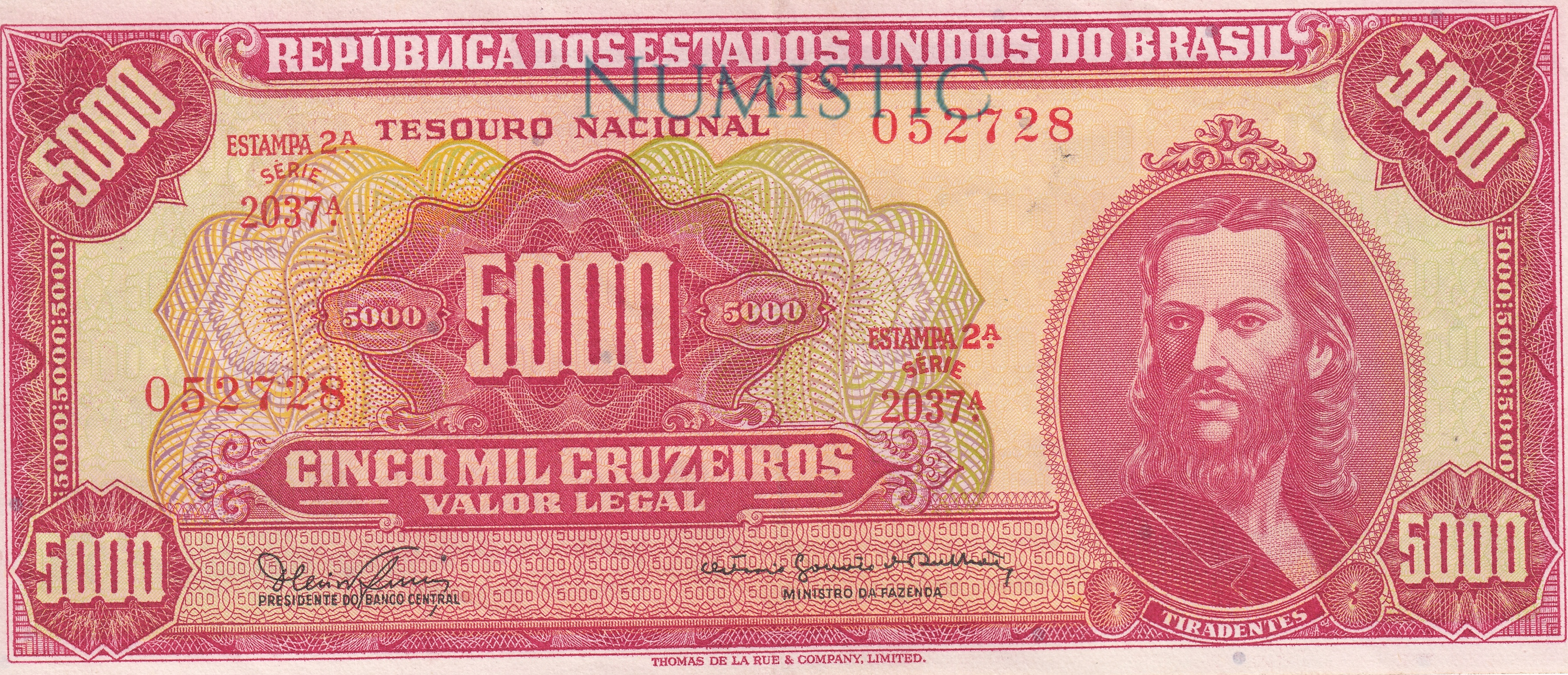 5000 Cruzeiros - 2ª Estampa — obverse