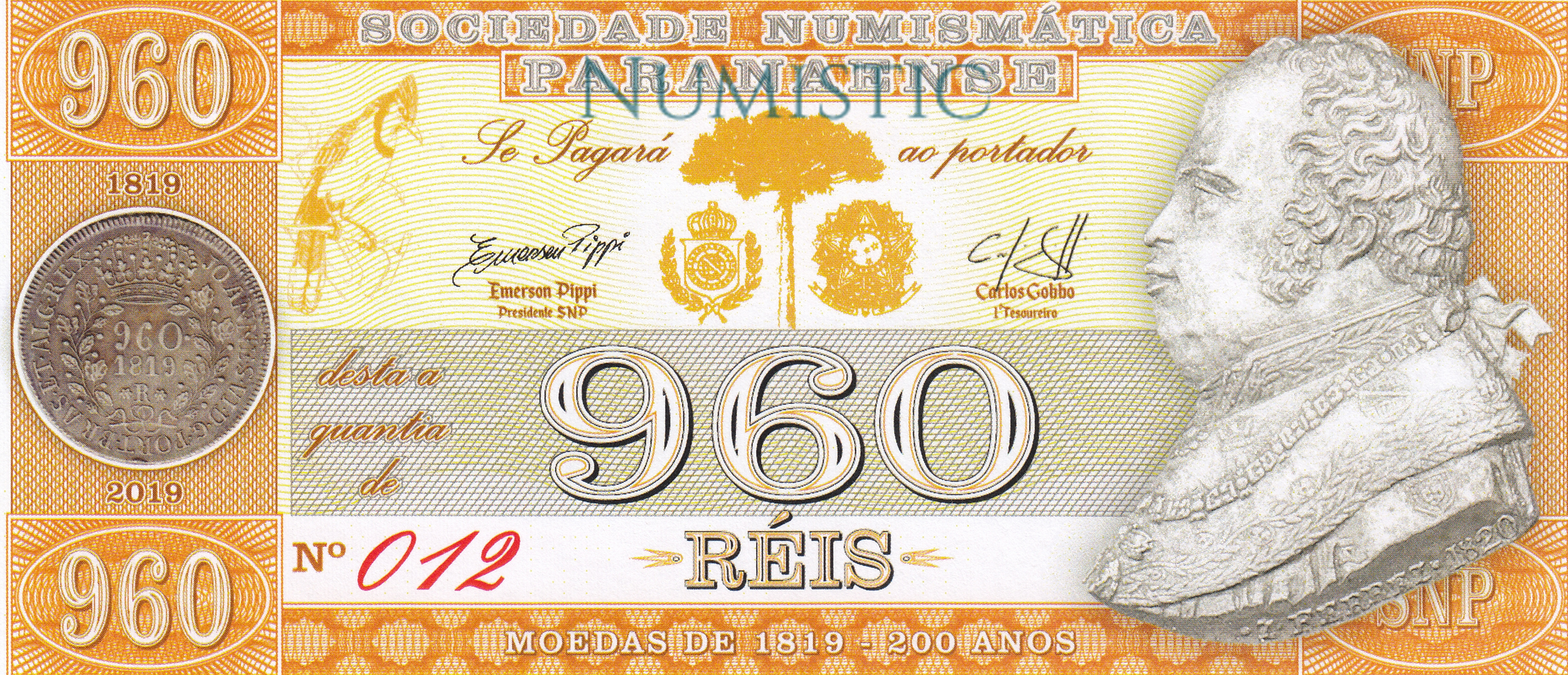 960 Réis SNP — obverse