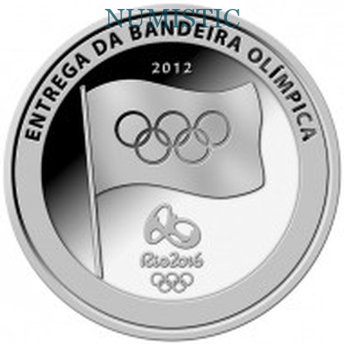 5 Reais - Entrega da Bandeira Olímpica — obverse