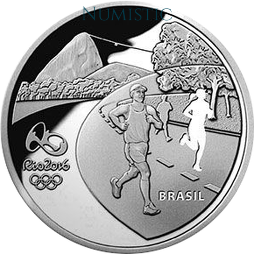 5 Reais - Jogos Olímpicos e Paralímpicos RIO - Corrida/ Arcos da Lapa — obverse