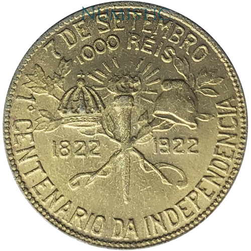 1.000 Réis - Centenário da Independência — reverse