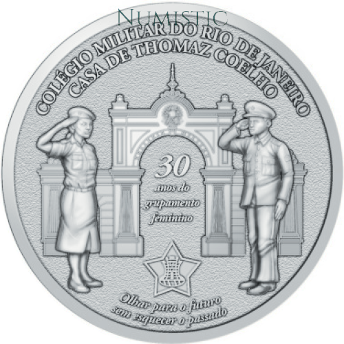 Medalha 130 Anos do Colégio Militar — Reverso
