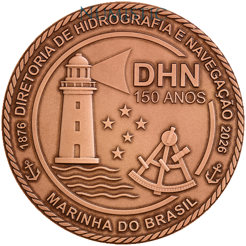 Medalha 150 anos da Diretoria de Hidrografia e Navegação Marinha Do Brasil — Anverso