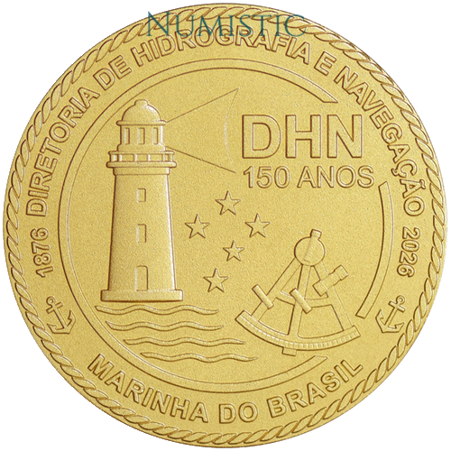 Medalha 150 anos da Diretoria de Hidrografia e Navegação Marinha Do Brasil — Anverso