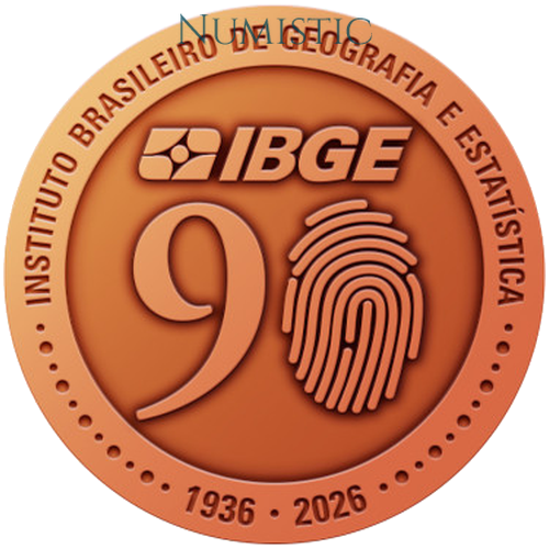 Medalha 90 Anos do Instituto Brasileiro de Geografia e Estatística — Anverso