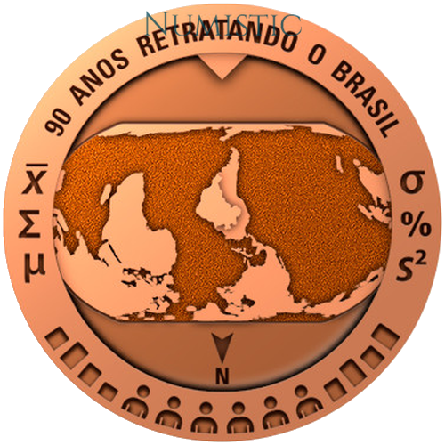 Medalha 90 Anos do Instituto Brasileiro de Geografia e Estatística — Reverso