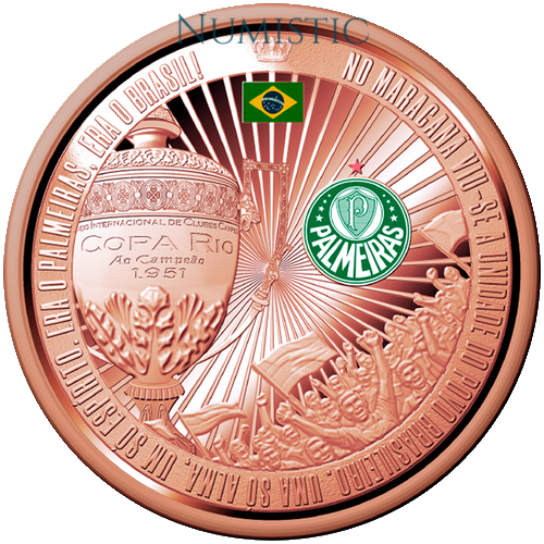Medalha Palmeiras Campeão Mundial de Clubes 1951 - 75 Anos — Anverso
