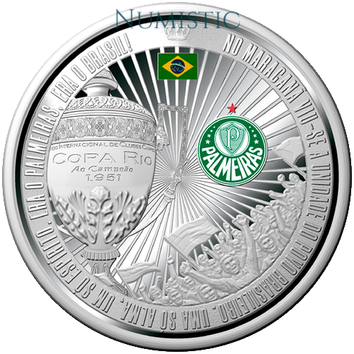 Medalha Palmeiras Campeão Mundial de Clubes 1951 - 75 Anos — Anverso