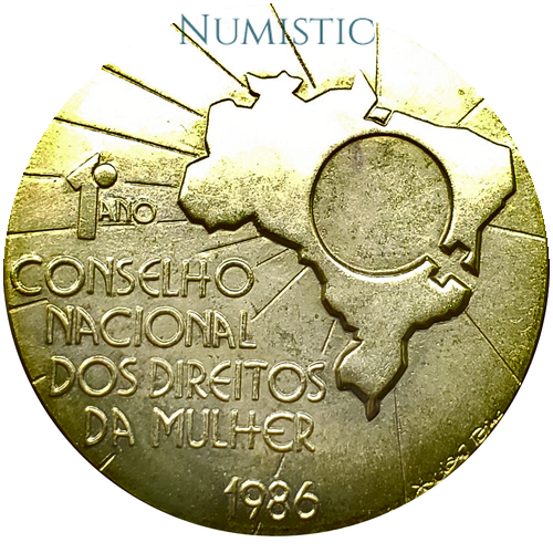 Medalha 1° Ano do Conselho Nacional dos Direitos da Mulher — reverse