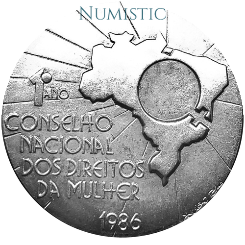 Medalha 1° Ano do Conselho Nacional dos Direitos da Mulher — reverse