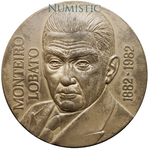 Medalha Centenário de Monteiro Lobato — obverse