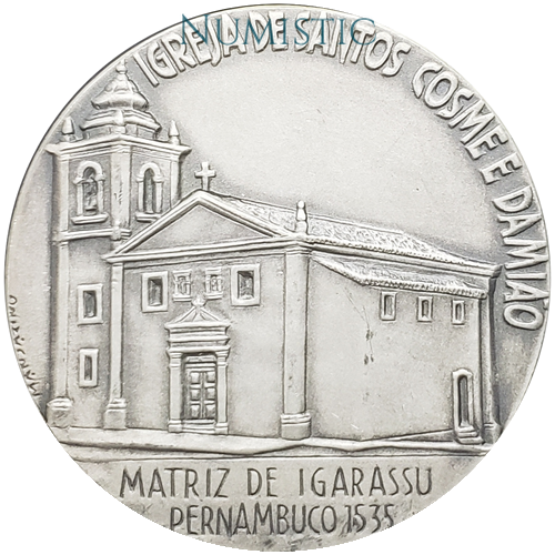 Medalha Igrejas Coloniais Igreja de Santos Cosme Damião — reverse