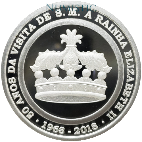 Medalha 50 Anos da Visita da Rainha Elizabeth II ao Brasil — obverse