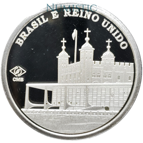 Medalha 50 Anos da Visita da Rainha Elizabeth II ao Brasil — reverse