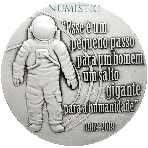 Medalha 50 Anos do Primeiro Homem a Pisar na Lua — reverse