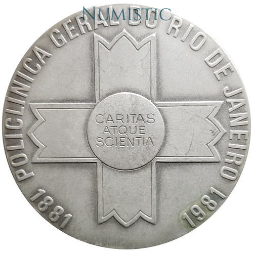 Medalha Centenário da Policlínica Geral do Rio de Janeiro — reverse