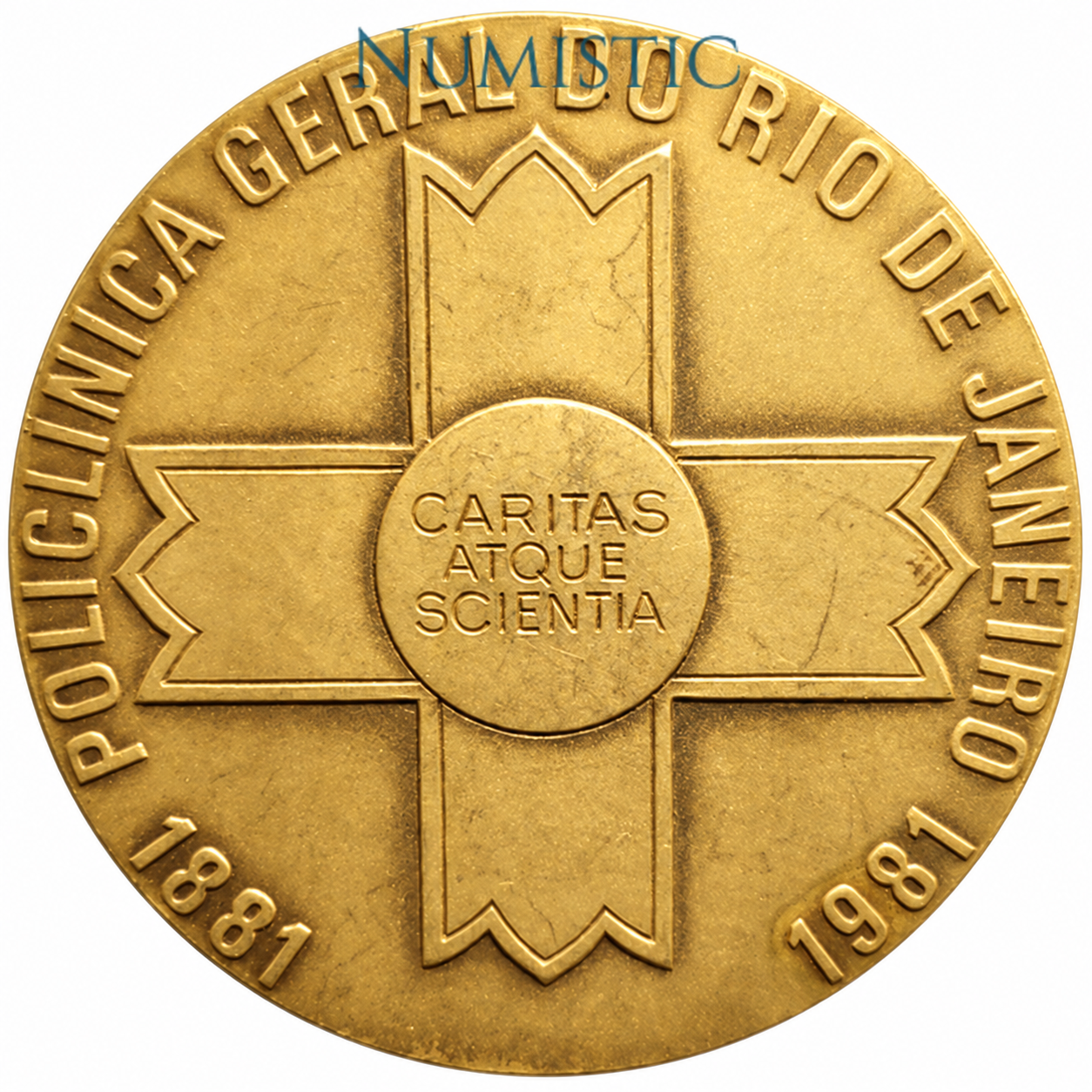 Medalha Centenário da Policlínica Geral do Rio de Janeiro — Reverso