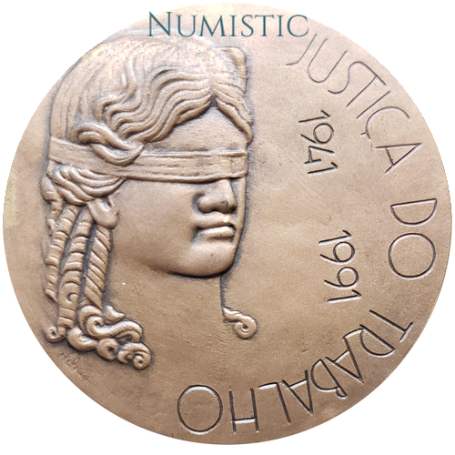 Medalha Cinquentenário da Justiça do Trabalho — obverse