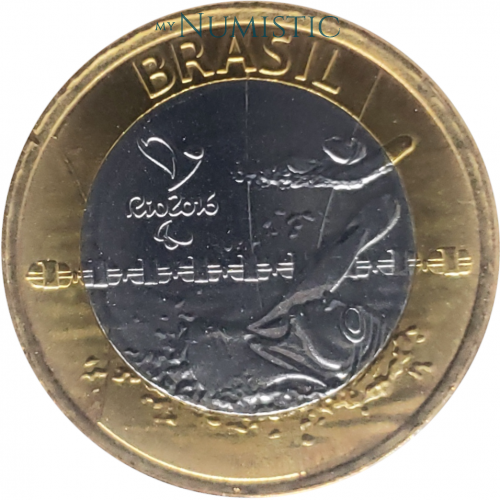 1 Real - Jogos Olímpicos e Paralímpicos RIO - Natação Paralímpica — obverse