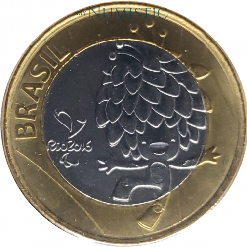 1 Real - Jogos Olímpicos e Paralímpicos RIO - Mascote Paralímpico — obverse