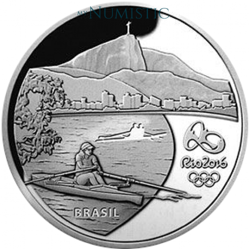 5 Reais - Jogos Olímpicos e Paralímpicos RIO - Remo/ Orquídea — obverse