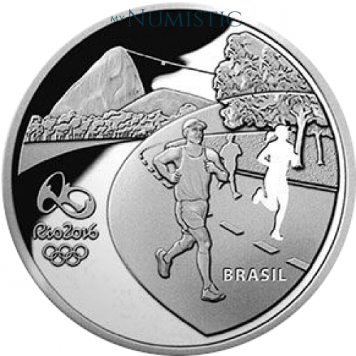 5 Reais - Jogos Olímpicos e Paralímpicos RIO - Corrida/ Sambódromo — obverse