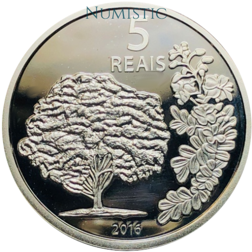 5 Reais - Jogos Olímpicos e Paralímpicos RIO - Remo/ Pau-Brasil — reverse