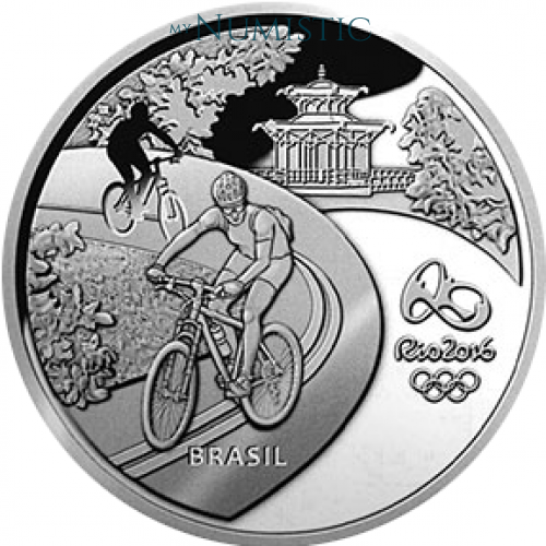 5 Reais - Jogos Olímpicos e Paralímpicos RIO - Ciclismo/ Borboleta — obverse