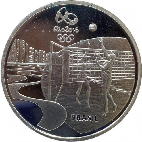 5 Reais - Jogos Olímpicos e Paralímpicos RIO - Voleibol/ Samba — obverse