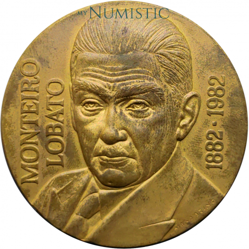 Medalha Centenário de Monteiro Lobato — obverse