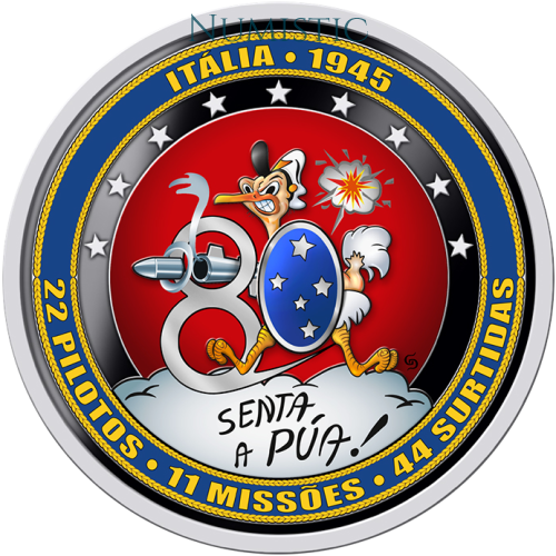 Medalha Dia da Aviação de Caça Brasileira 80 Anos — reverse