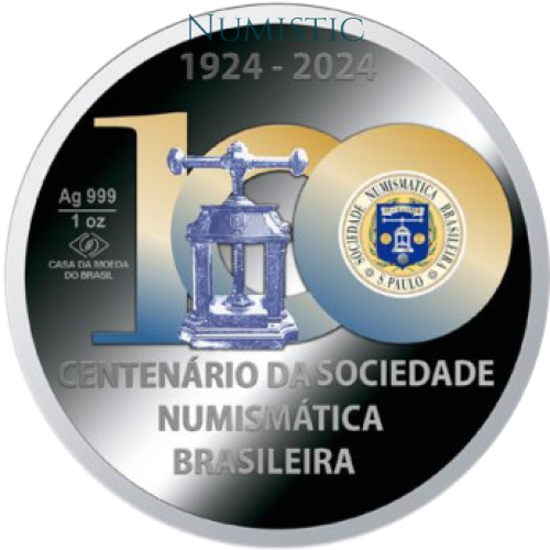 Medalha Centenário da Sociedade Numismática Brasileira — obverse