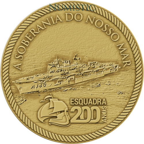 Medalha 200 anos da Esquadra Brasileira - Marinha na Independência — reverse