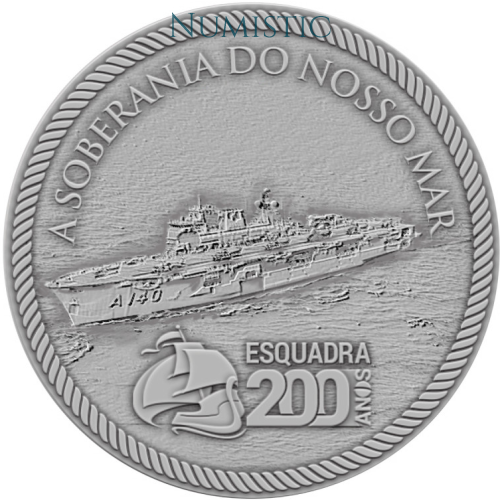 Medalha 200 anos da Esquadra Brasileira - Marinha na Independência — reverse